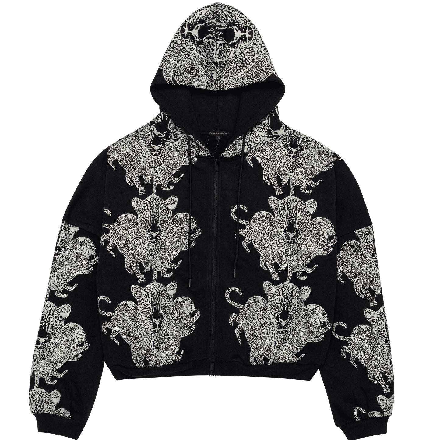 Mango Leopard Long Sleeve Oversized Zipper Hoodie