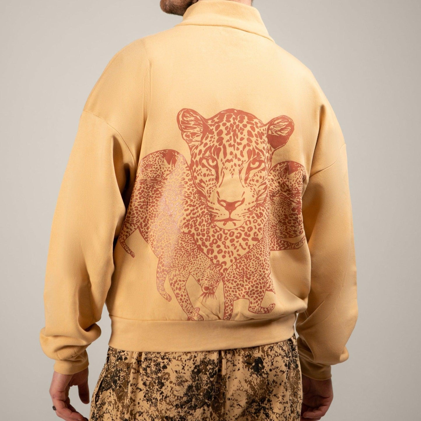 Mango Leopard Zipper Sweatshirt