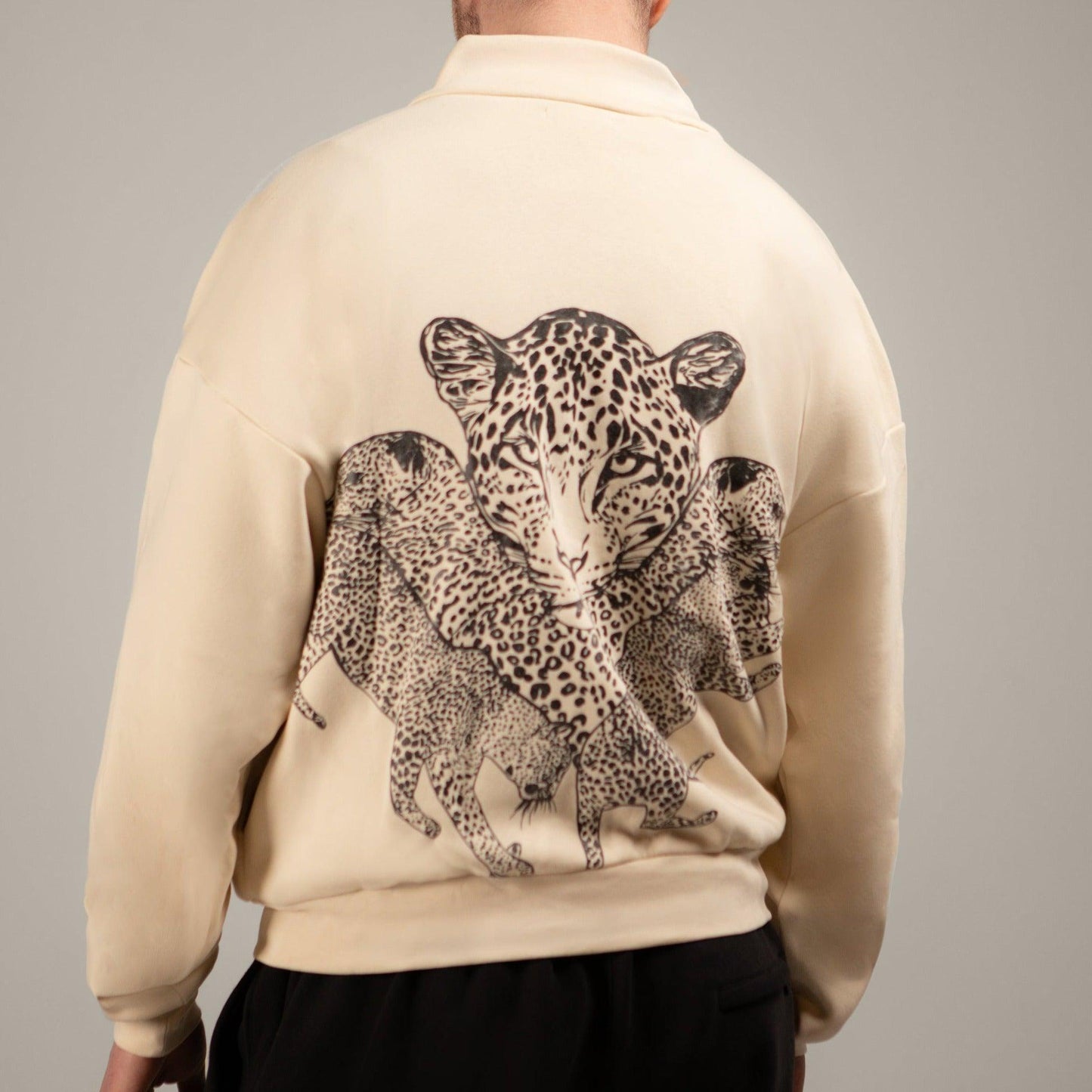 Mango Leopard Zipper Sweatshirt