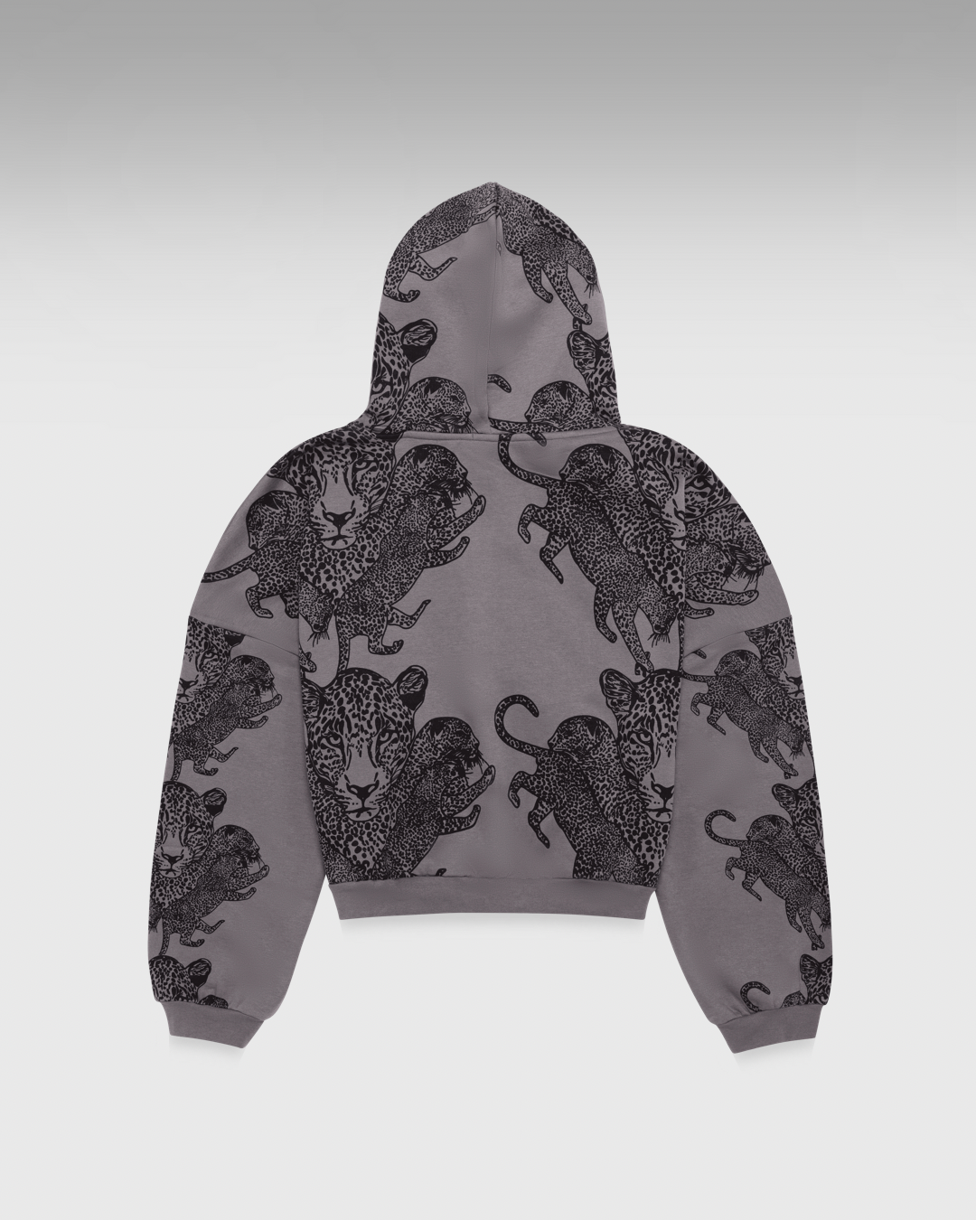 Mango Leopard Long Sleeve Oversized Zipper Hoodie