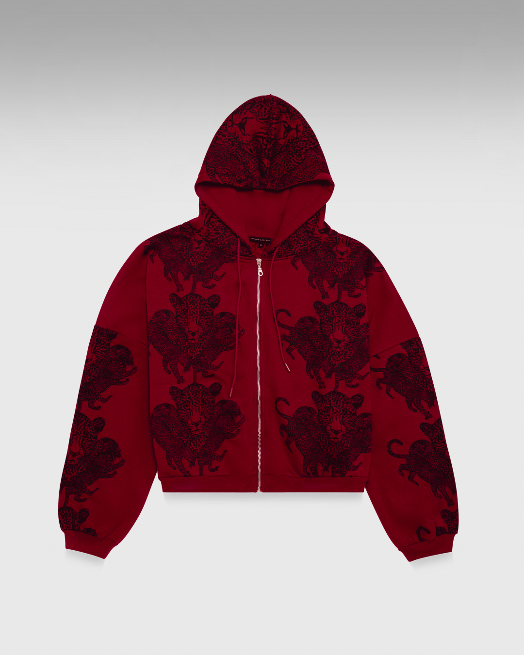 Mango Leopard Long Sleeve Oversized Zipper Hoodie