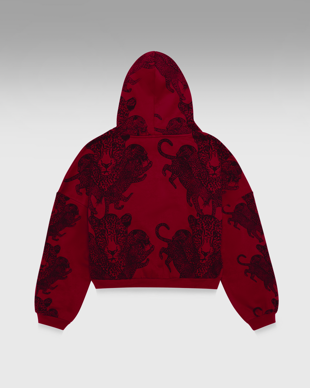 Mango Leopard Long Sleeve Oversized Zipper Hoodie