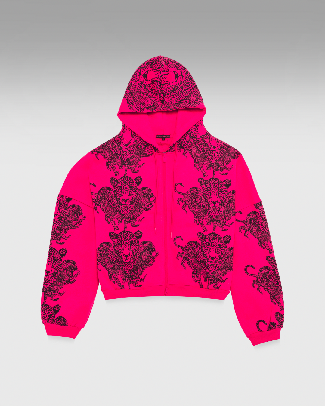 Mango Leopard Long Sleeve Oversized Zipper Hoodie