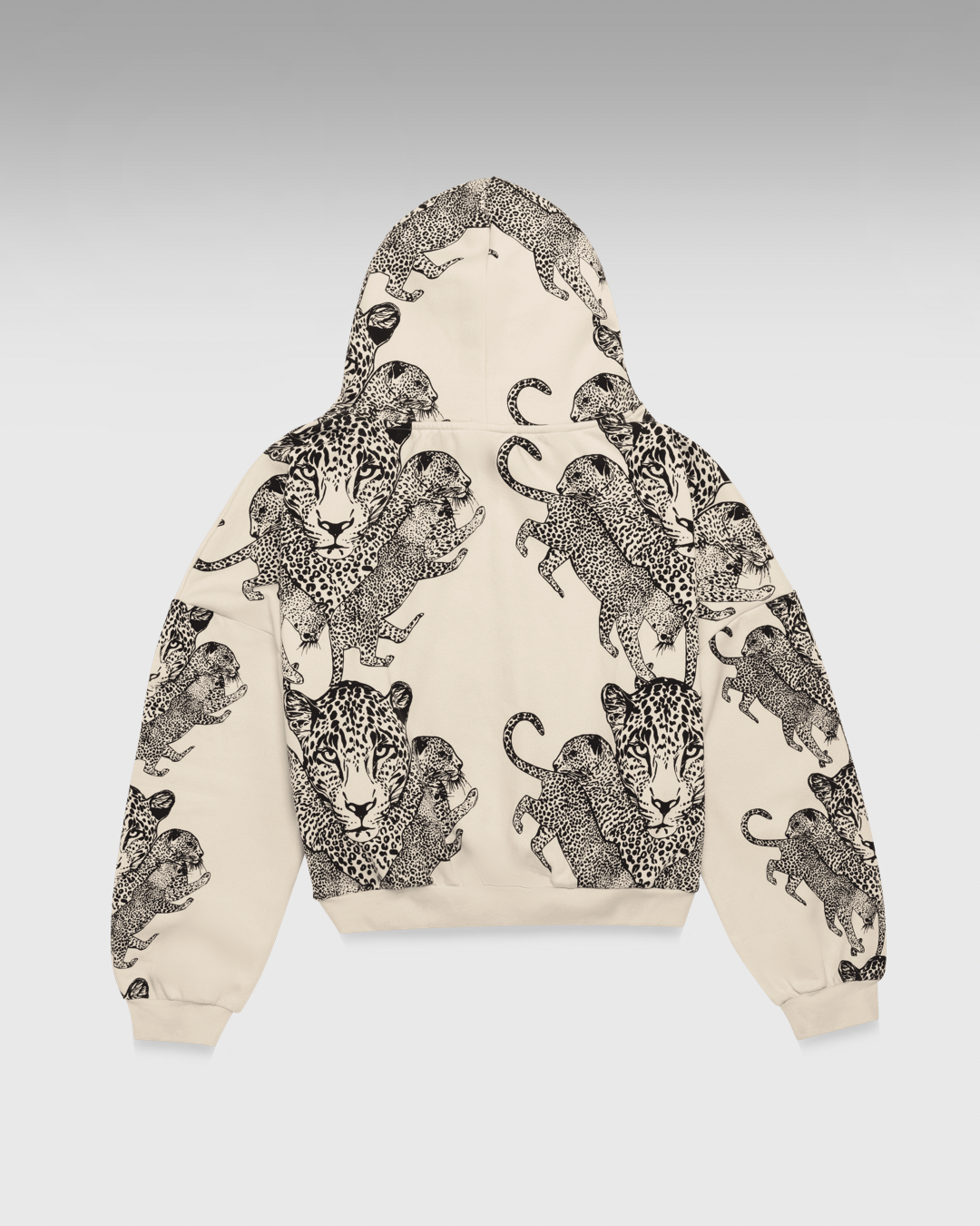Mango Leopard Long Sleeve Oversized Zipper Hoodie