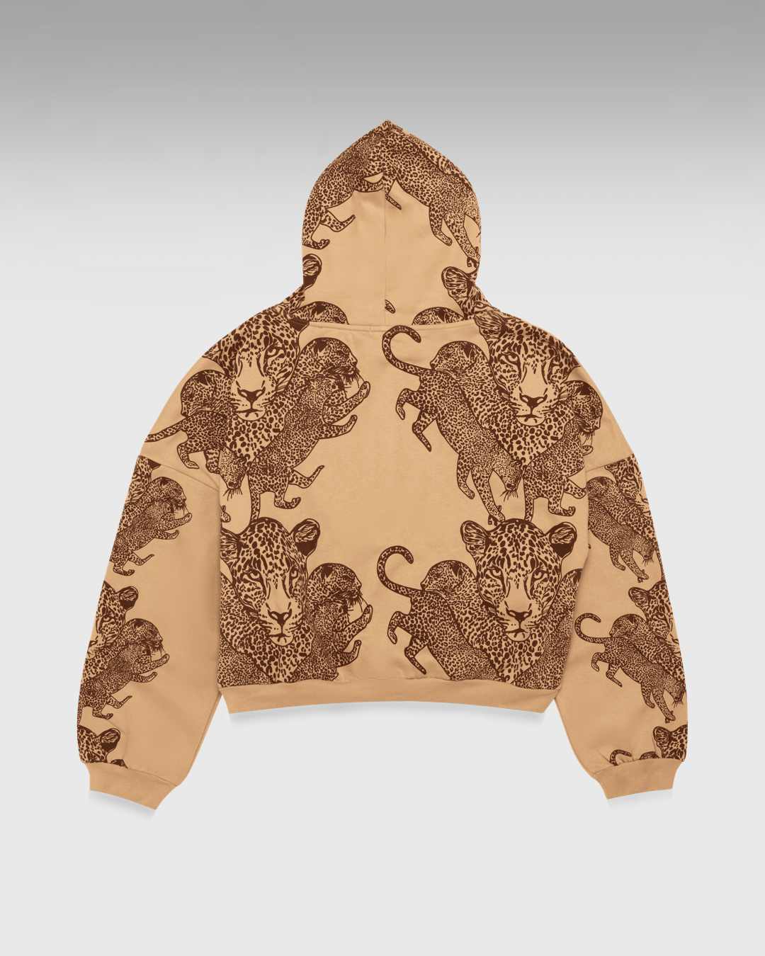 Mango Leopard Long Sleeve Oversized Zipper Hoodie