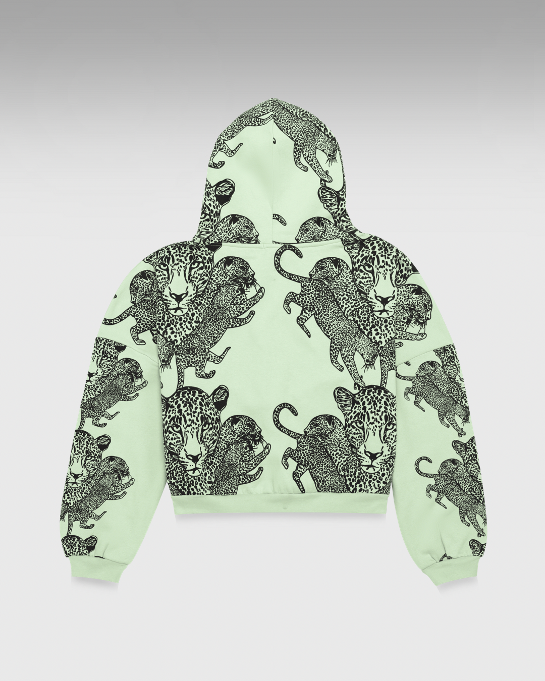 Mango Leopard Long Sleeve Oversized Zipper Hoodie