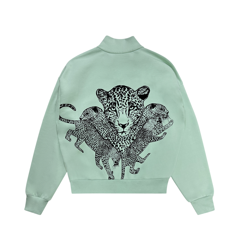 Mango Leopard Full Zip Sweatshirt