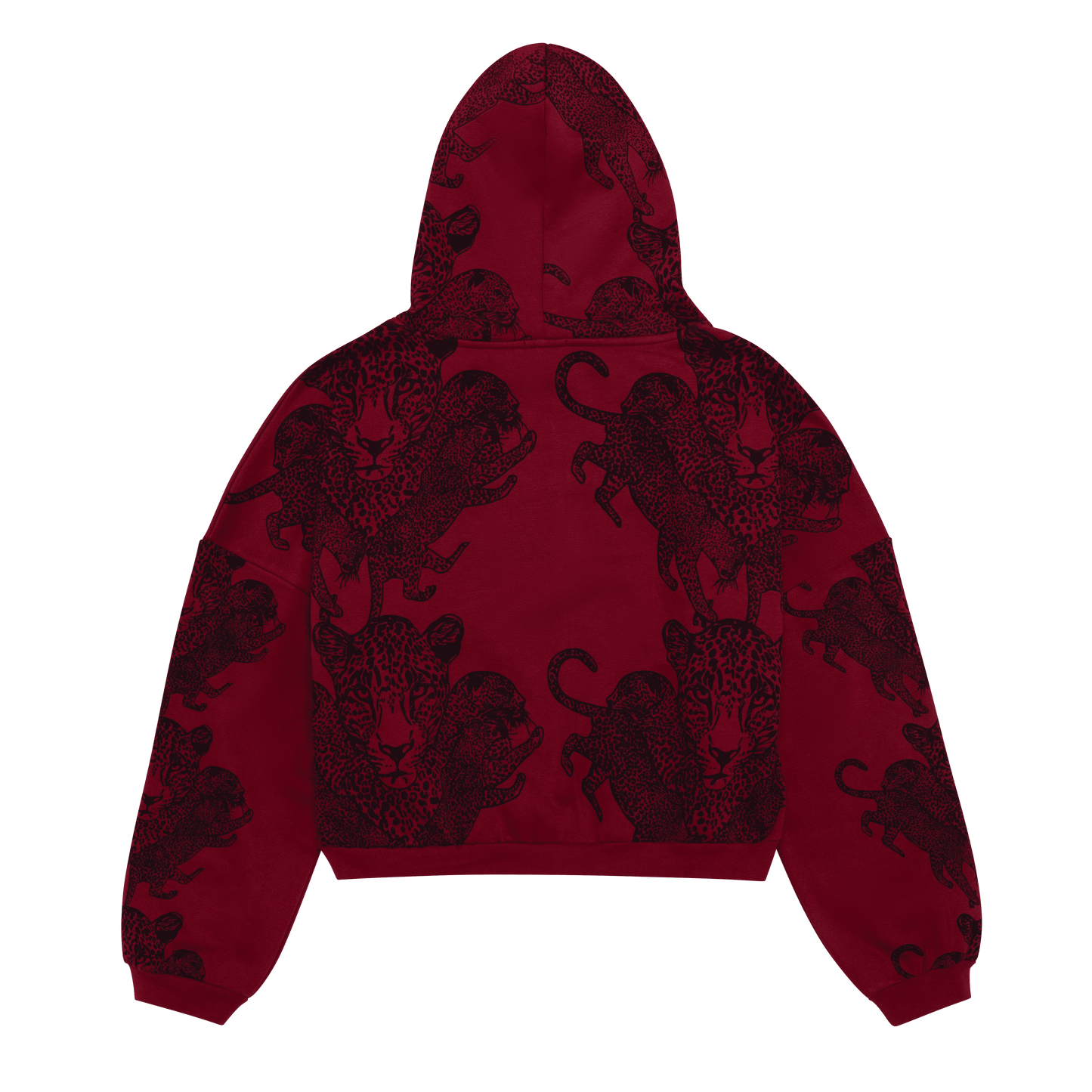 Mango Leopard Long Sleeve Oversized Zipper Hoodie