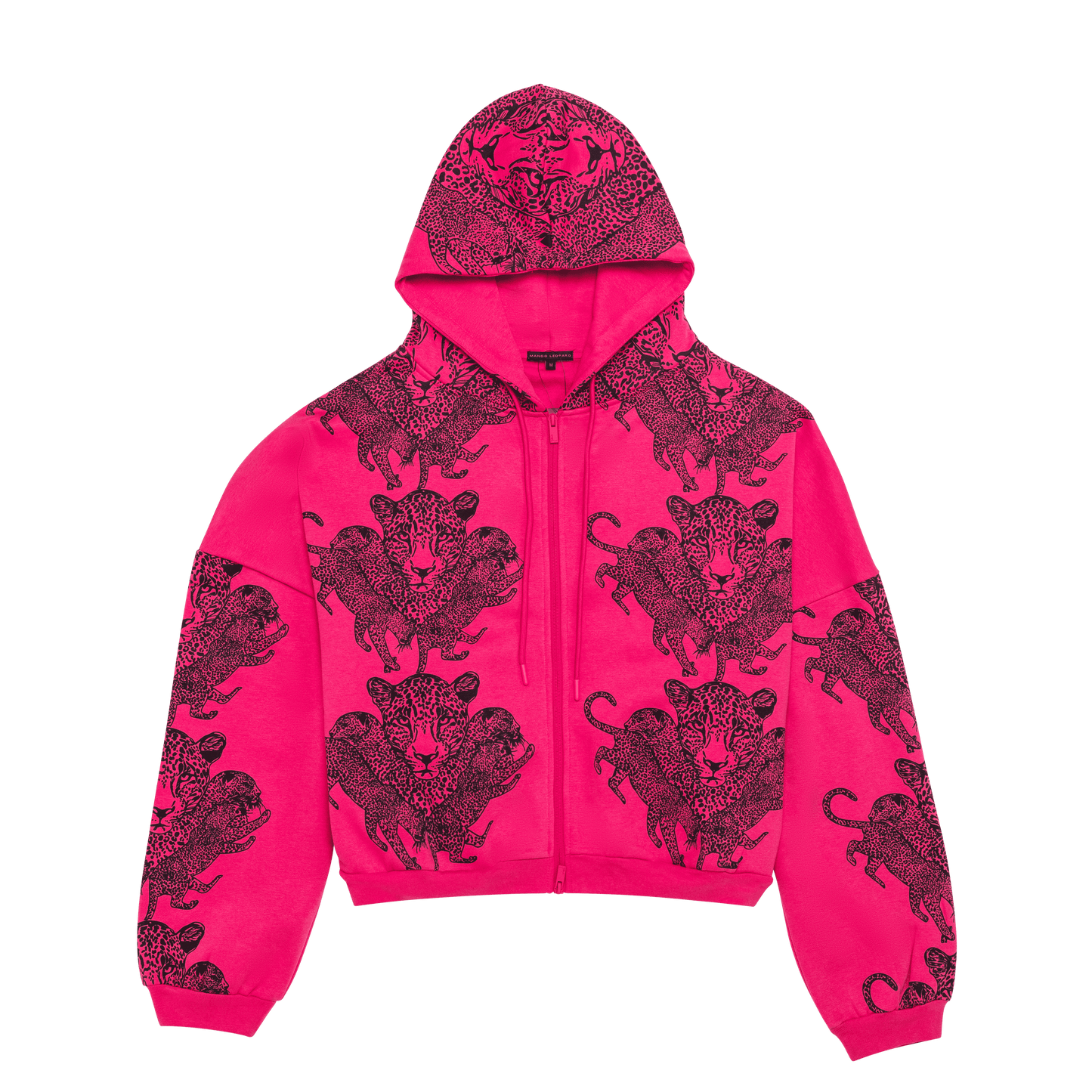 Mango Leopard Long Sleeve Oversized Zipper Hoodie