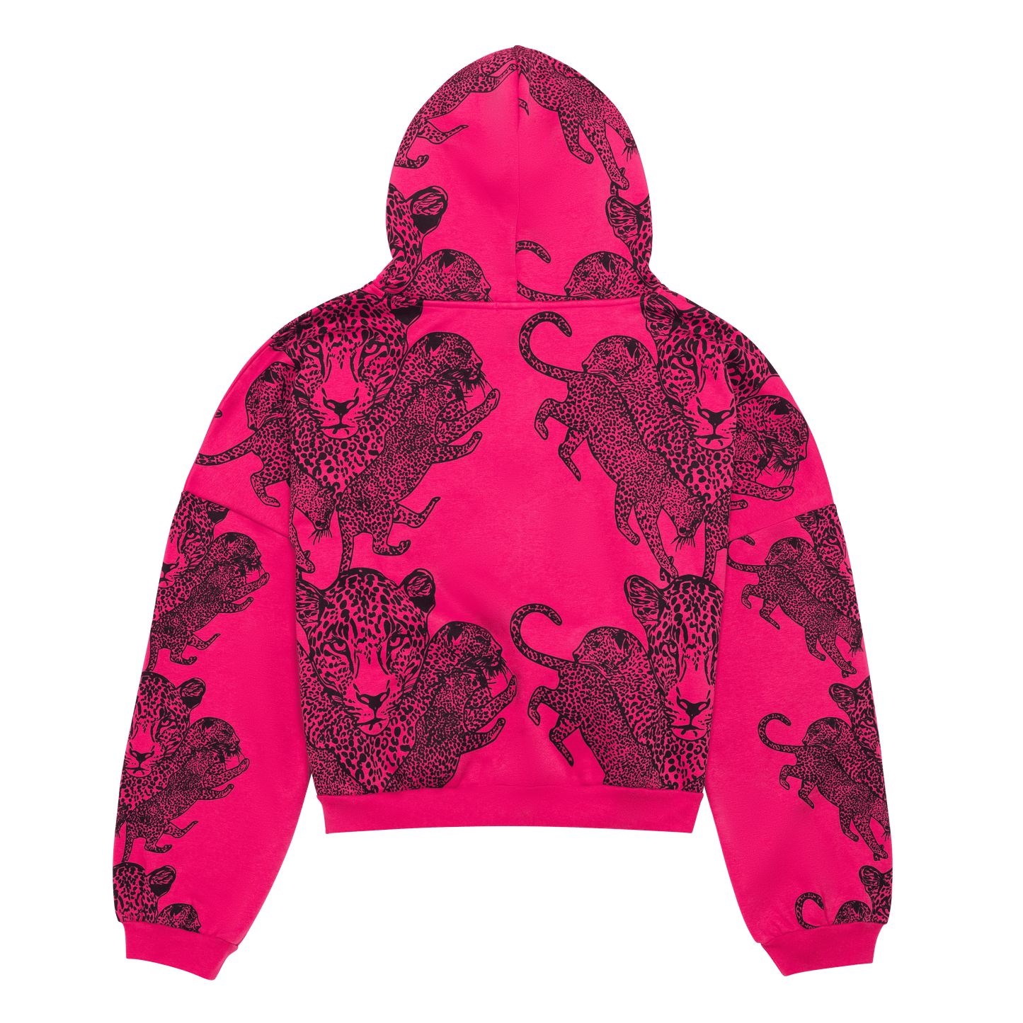 Mango Leopard Long Sleeve Oversized Zipper Hoodie