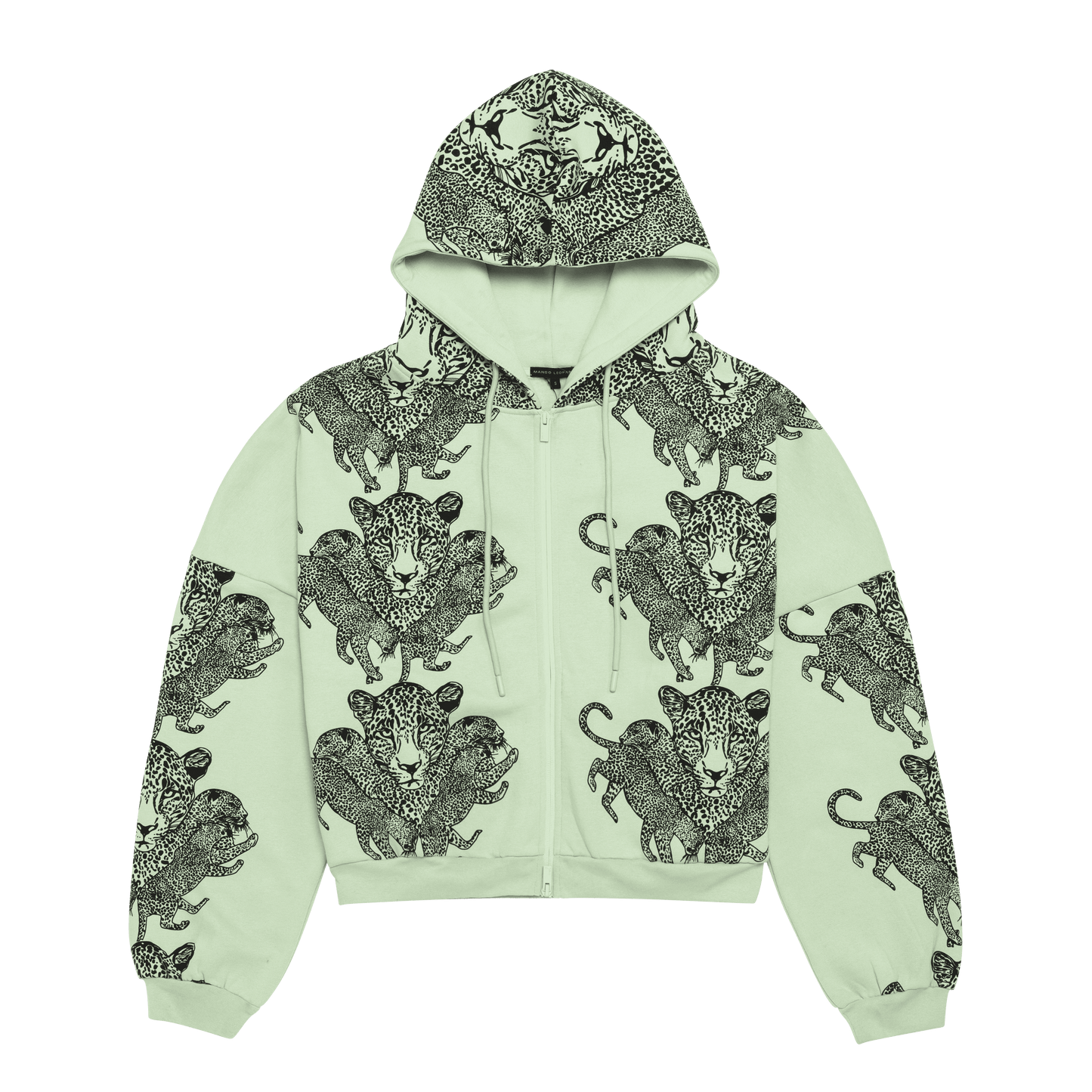 Mango Leopard Long Sleeve Oversized Zipper Hoodie