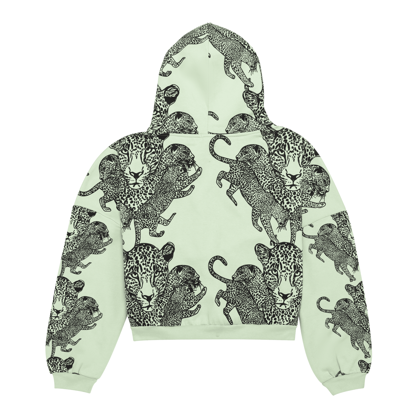 Mango Leopard Long Sleeve Oversized Zipper Hoodie