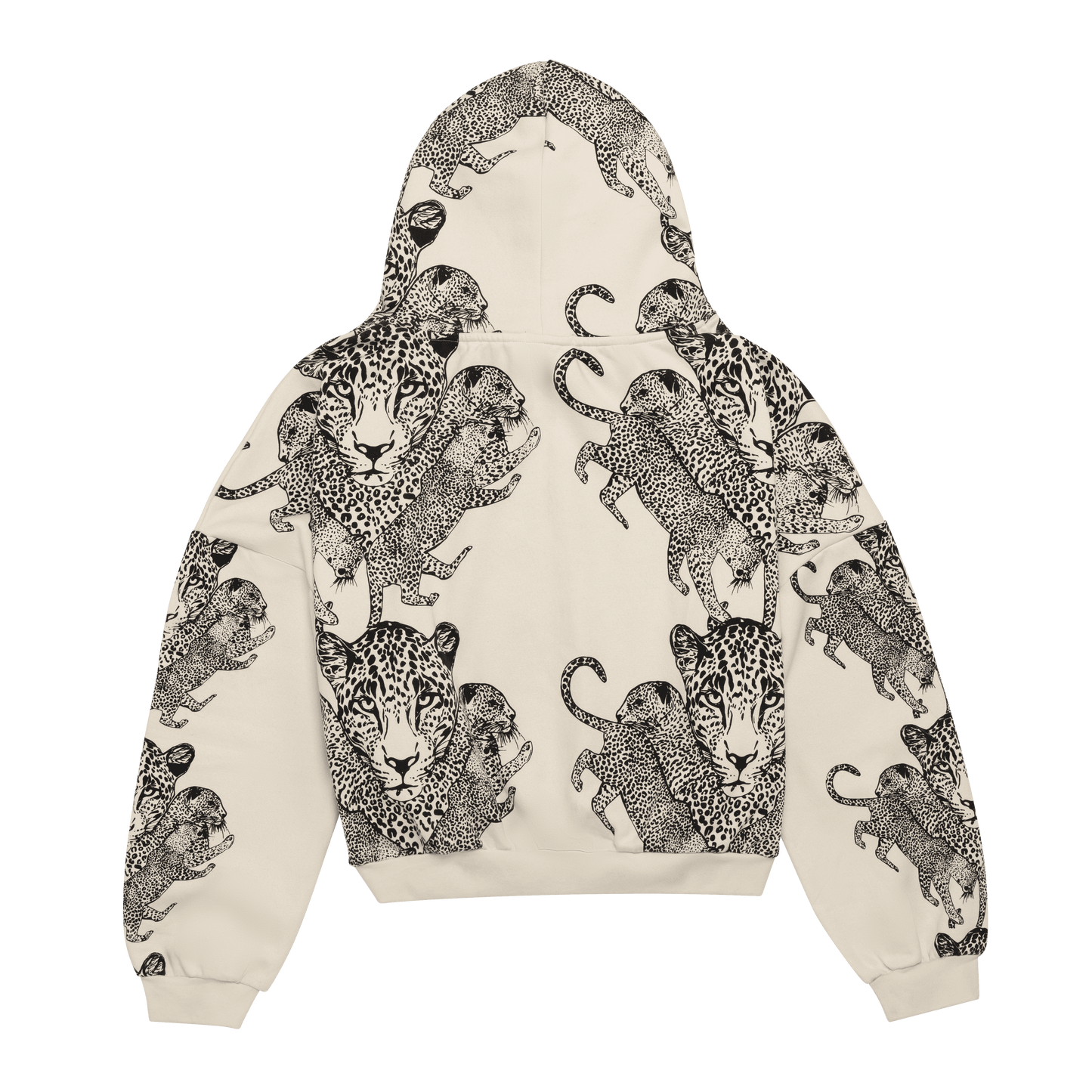 Mango Leopard Long Sleeve Oversized Zipper Hoodie