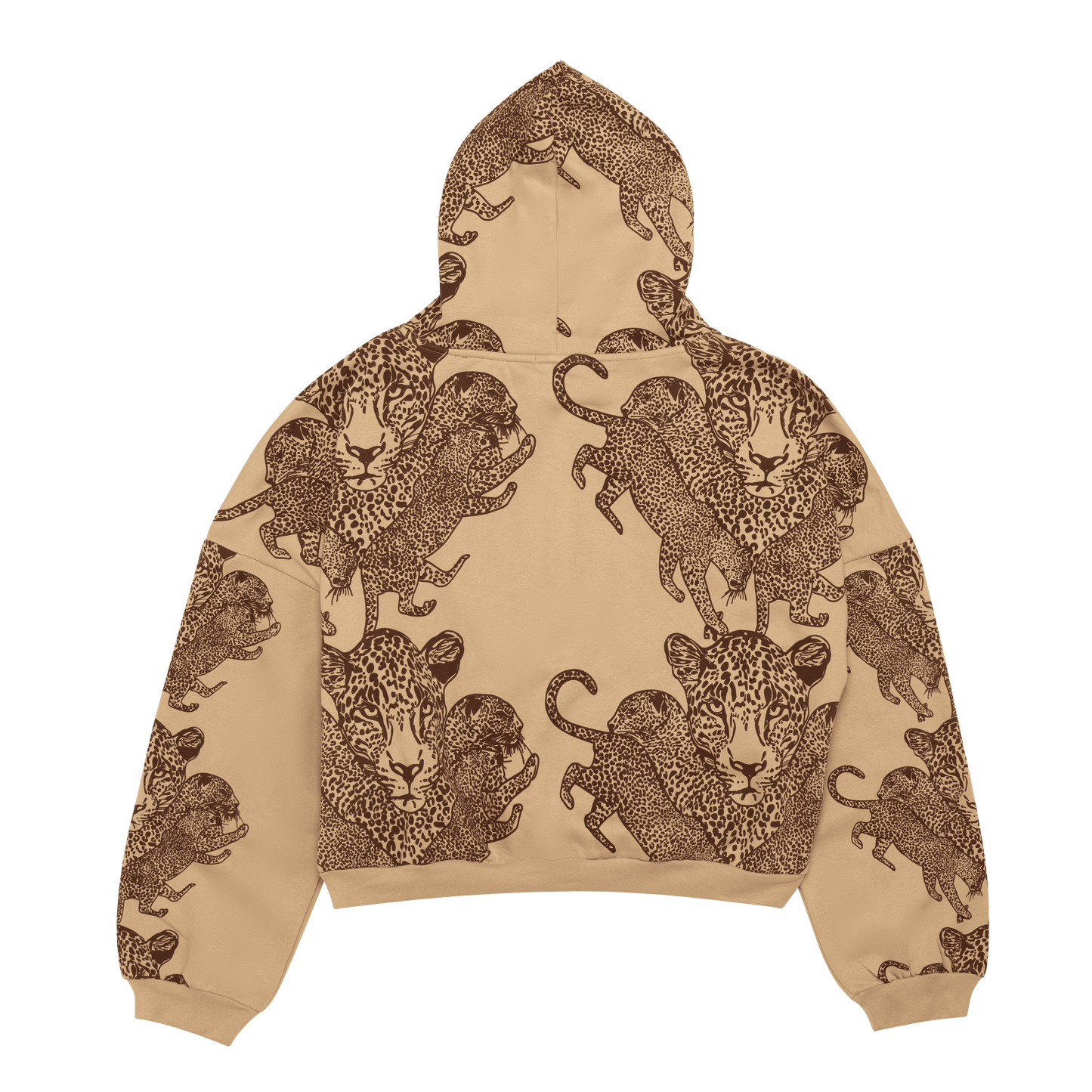 Mango Leopard Long Sleeve Oversized Zipper Hoodie