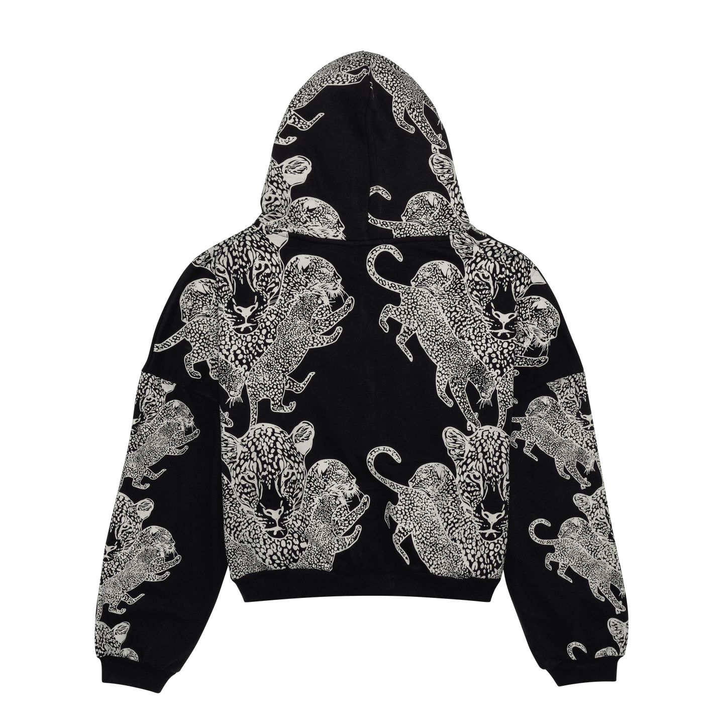 Mango Leopard Long Sleeve Oversized Zipper Hoodie