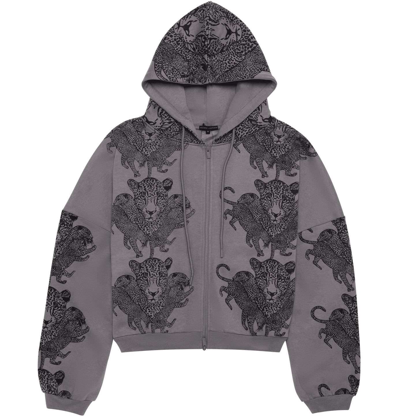 Mango Leopard Long Sleeve Oversized Zipper Hoodie