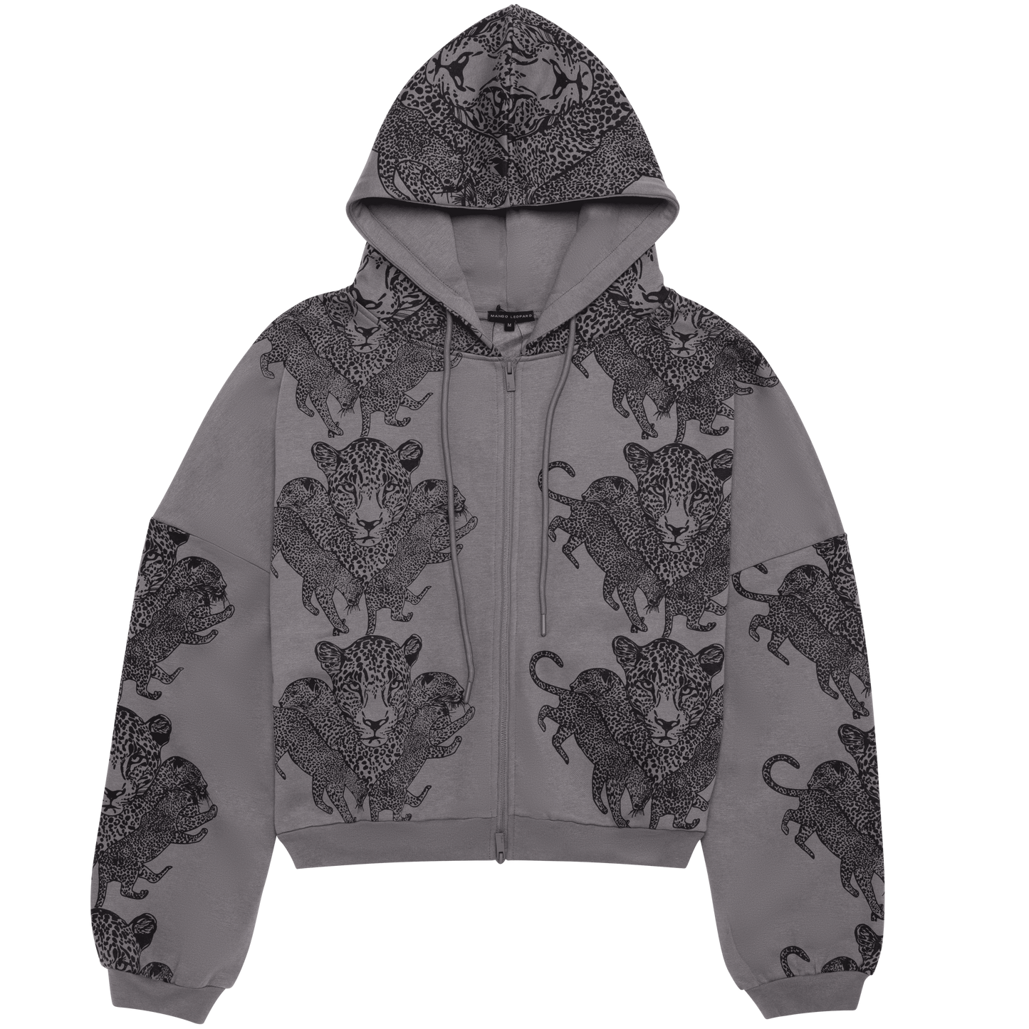 Mango Leopard Long Sleeve Oversized Zipper Hoodie