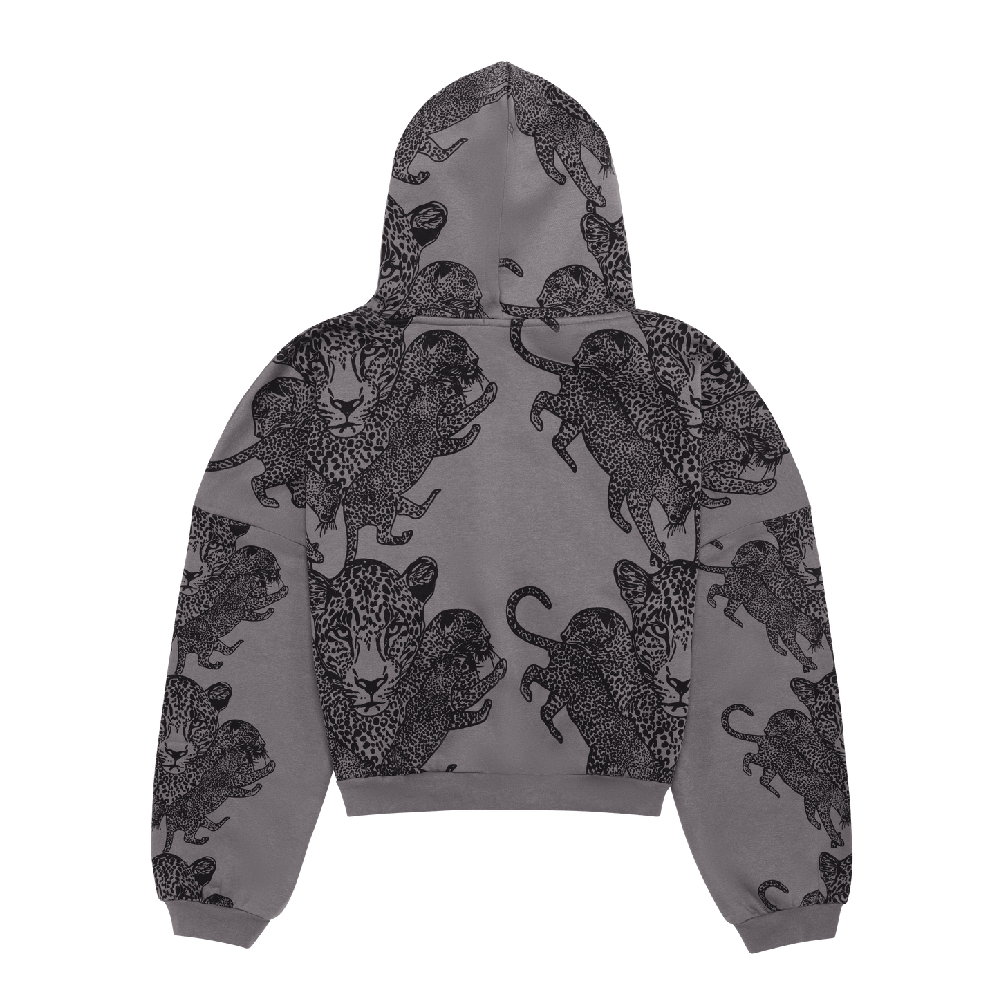 Mango Leopard Long Sleeve Oversized Zipper Hoodie