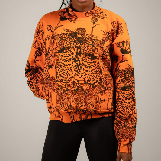 Mango Leopard Twin Print Sweatshirt