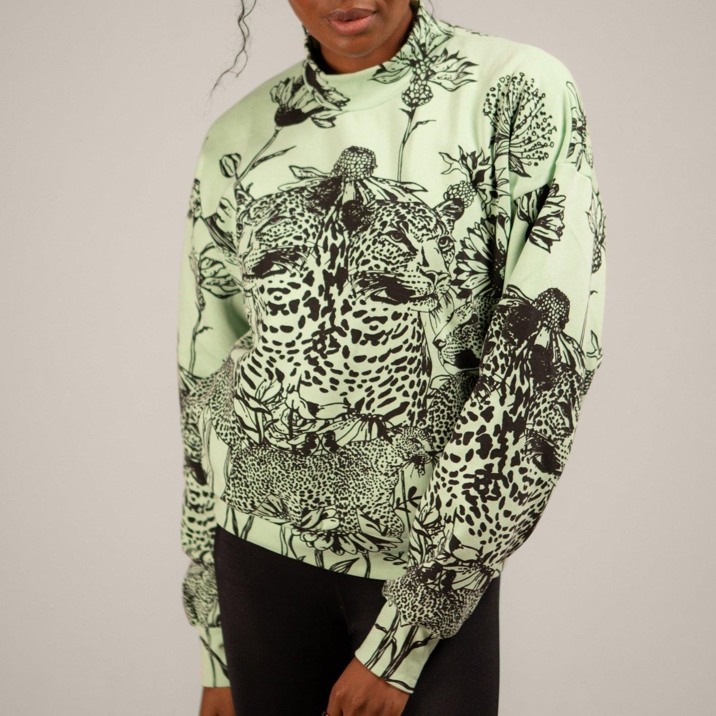 Mango Leopard Twin Print Sweatshirt