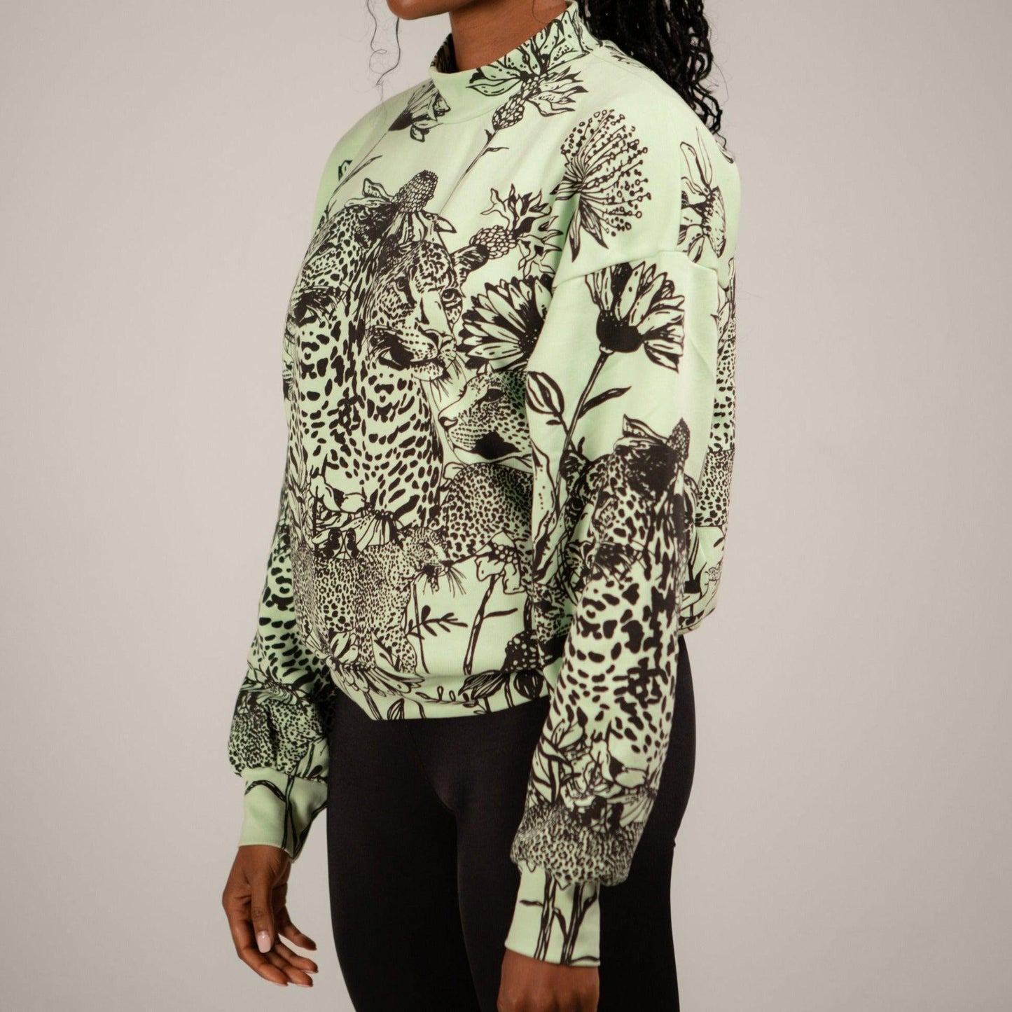 Mango Leopard Twin Print Sweatshirt