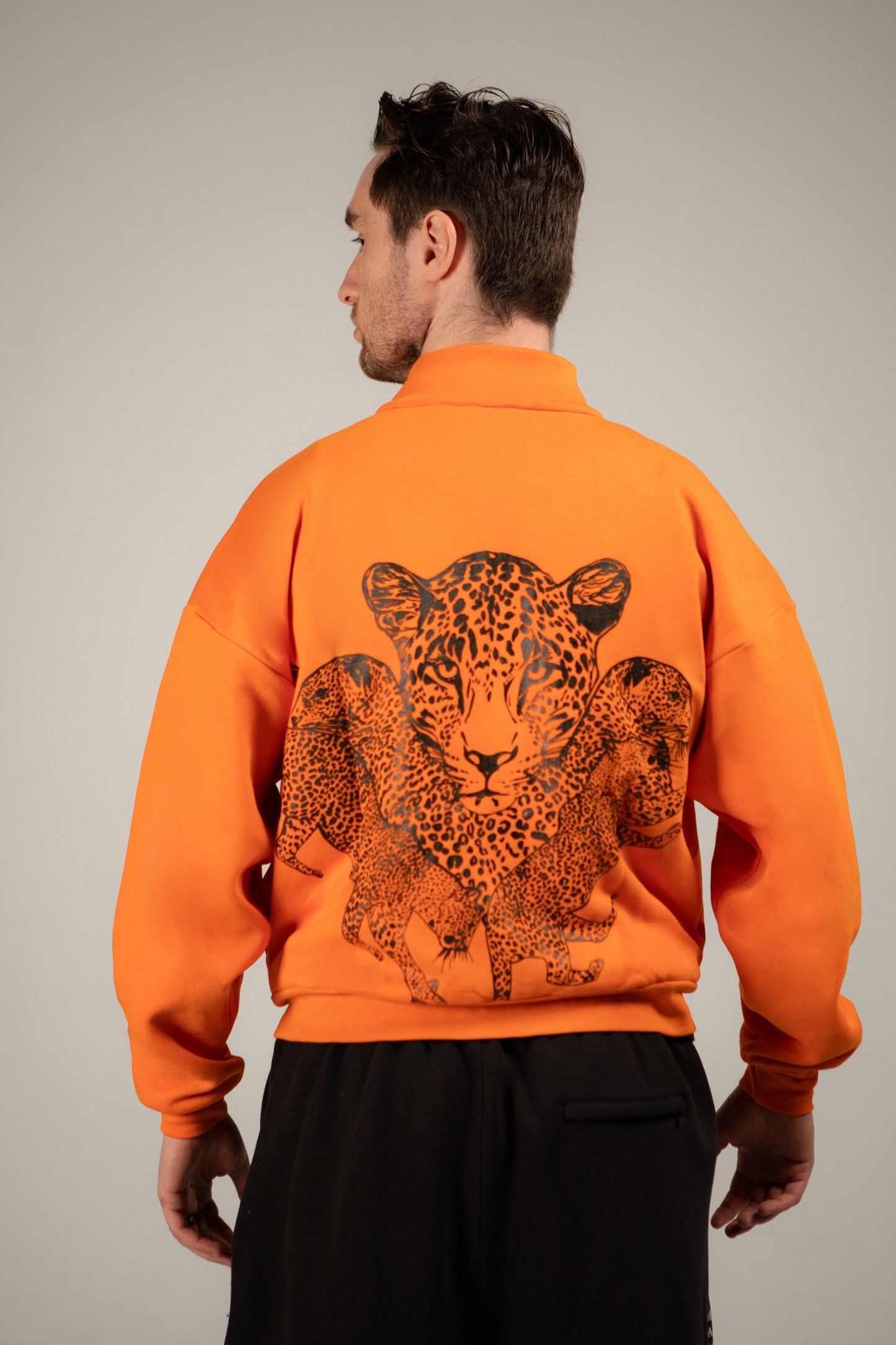 Mango Leopard Zipper Sweatshirt