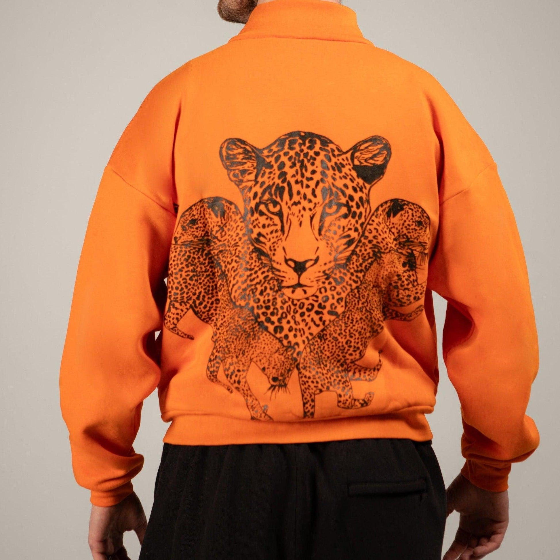 Mango Leopard Zipper Sweatshirt