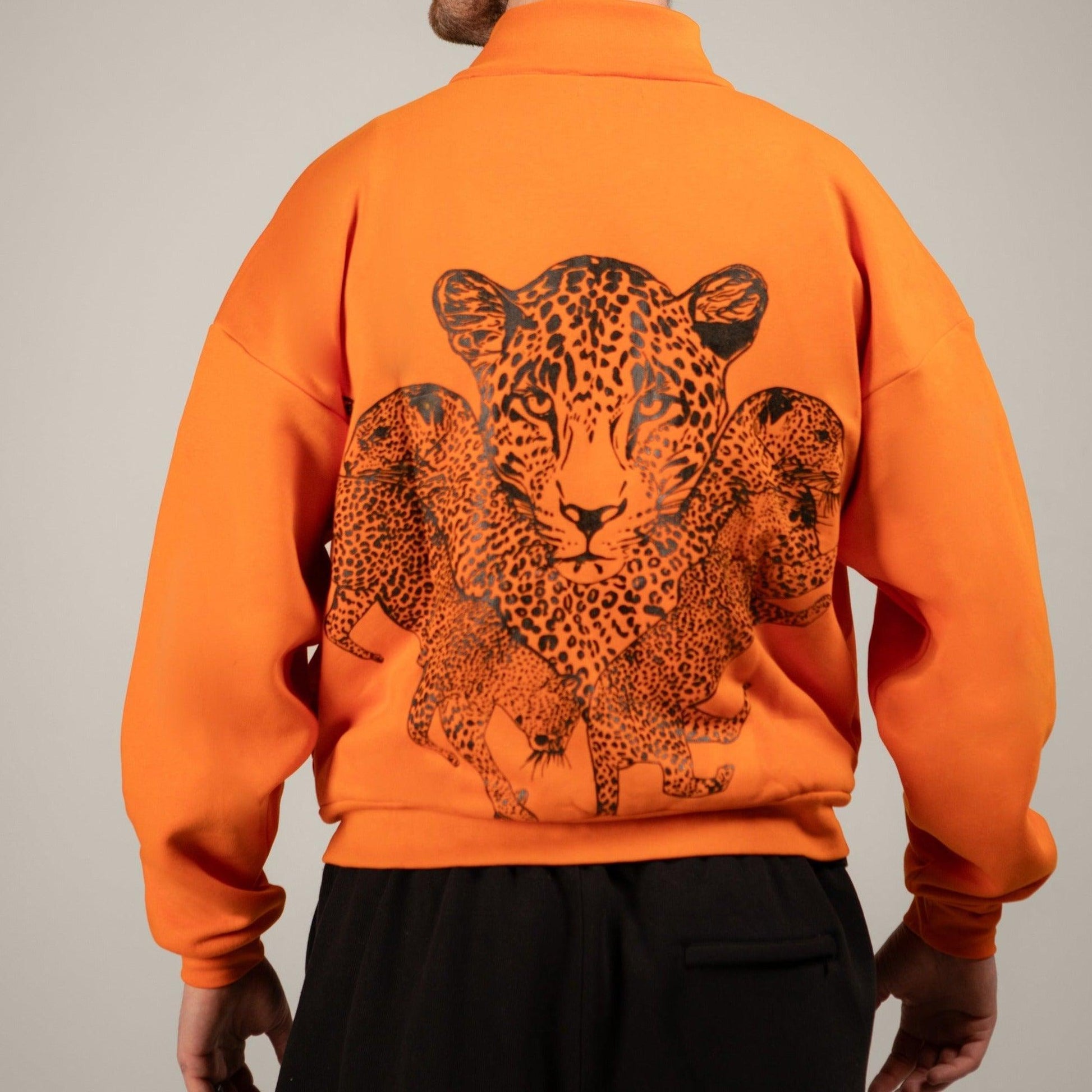 Mango Leopard Zipper Sweatshirt
