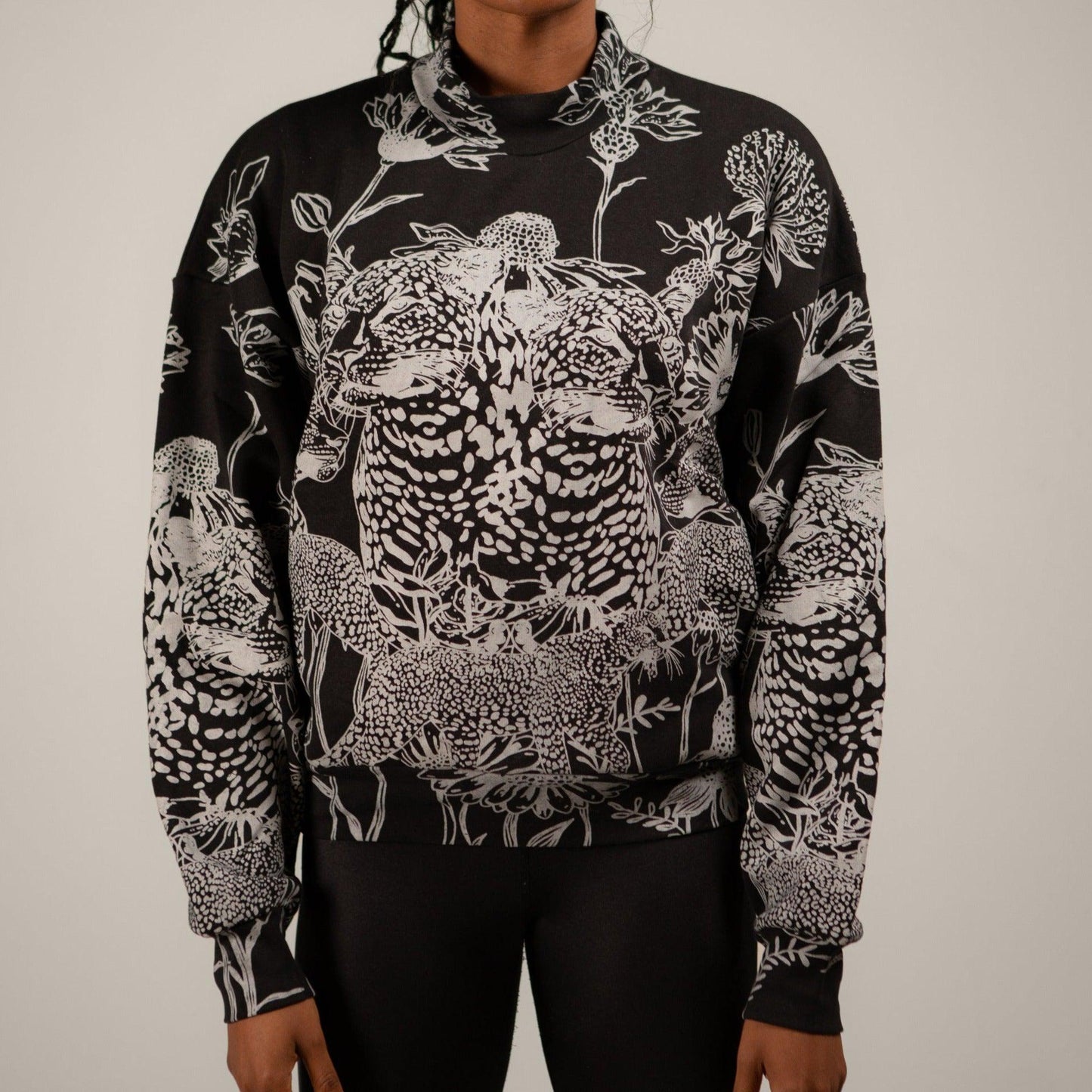 Mango Leopard Twin Print Sweatshirt