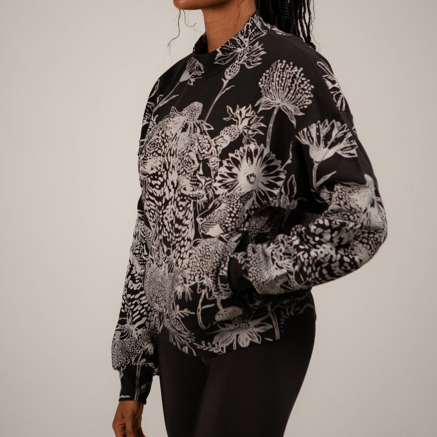 Mango Leopard Twin Print Sweatshirt