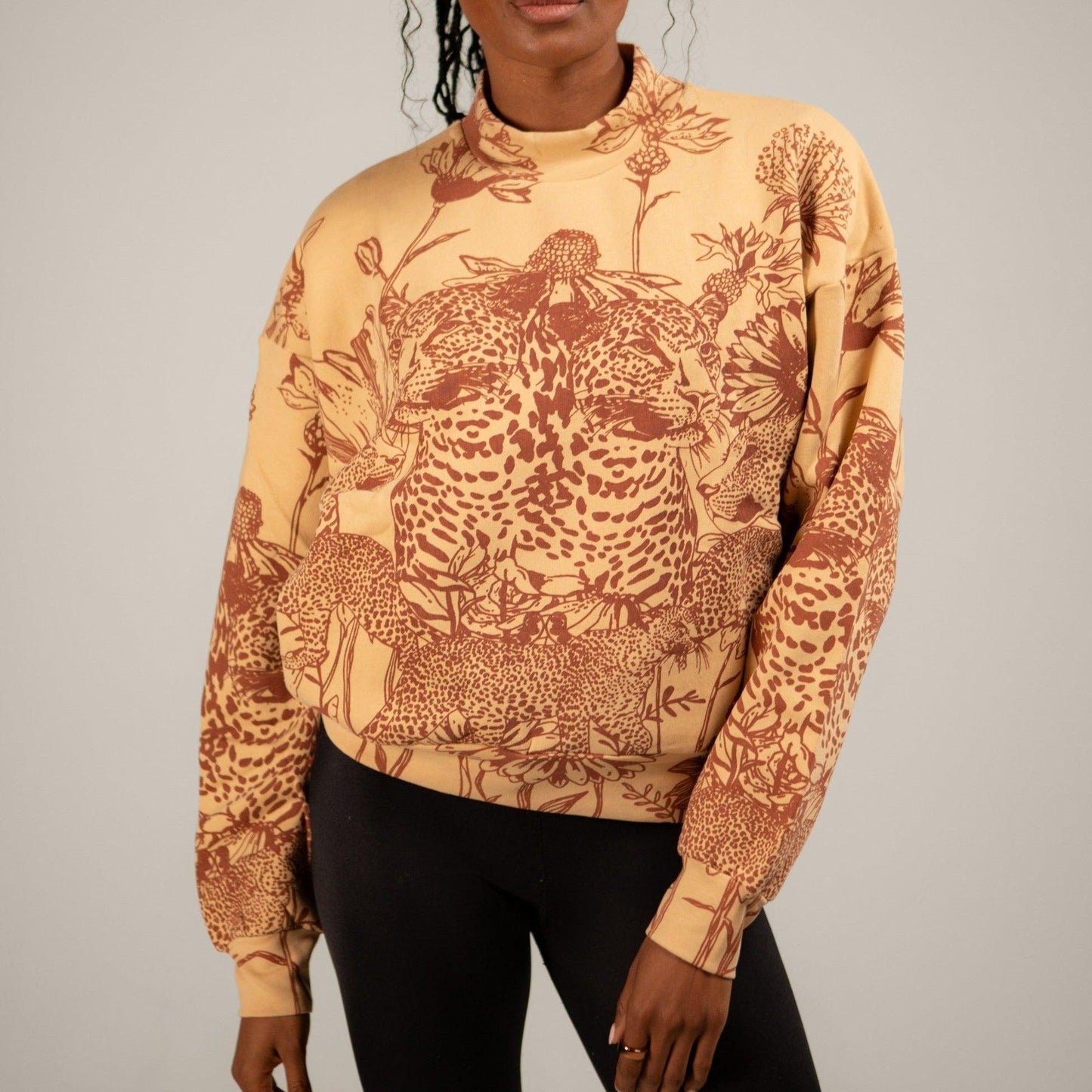 Mango Leopard Twin Print Sweatshirt