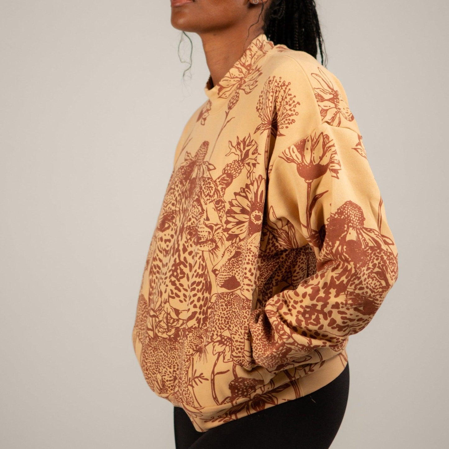 Mango Leopard Twin Print Sweatshirt