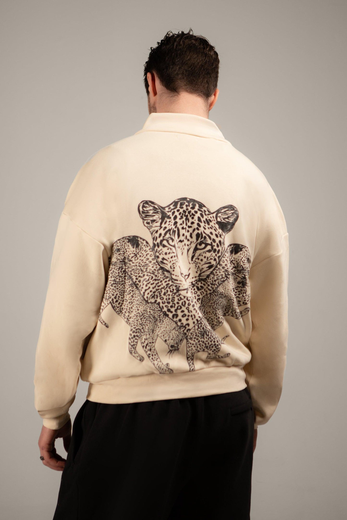Mango Leopard Zipper Sweatshirt
