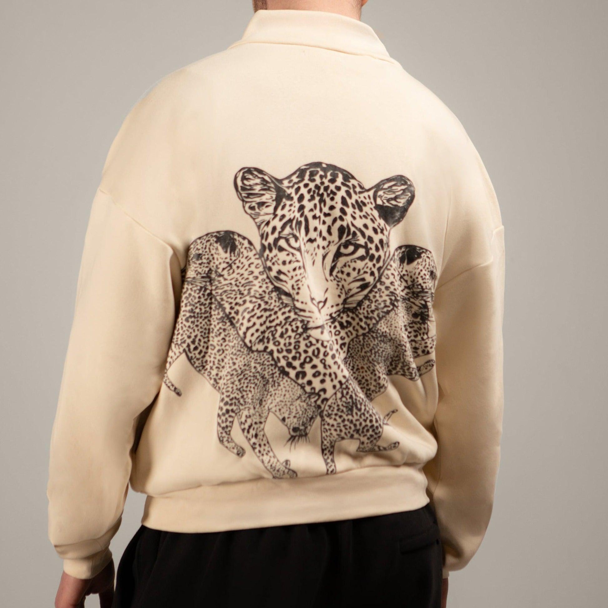 Mango Leopard Zipper Sweatshirt