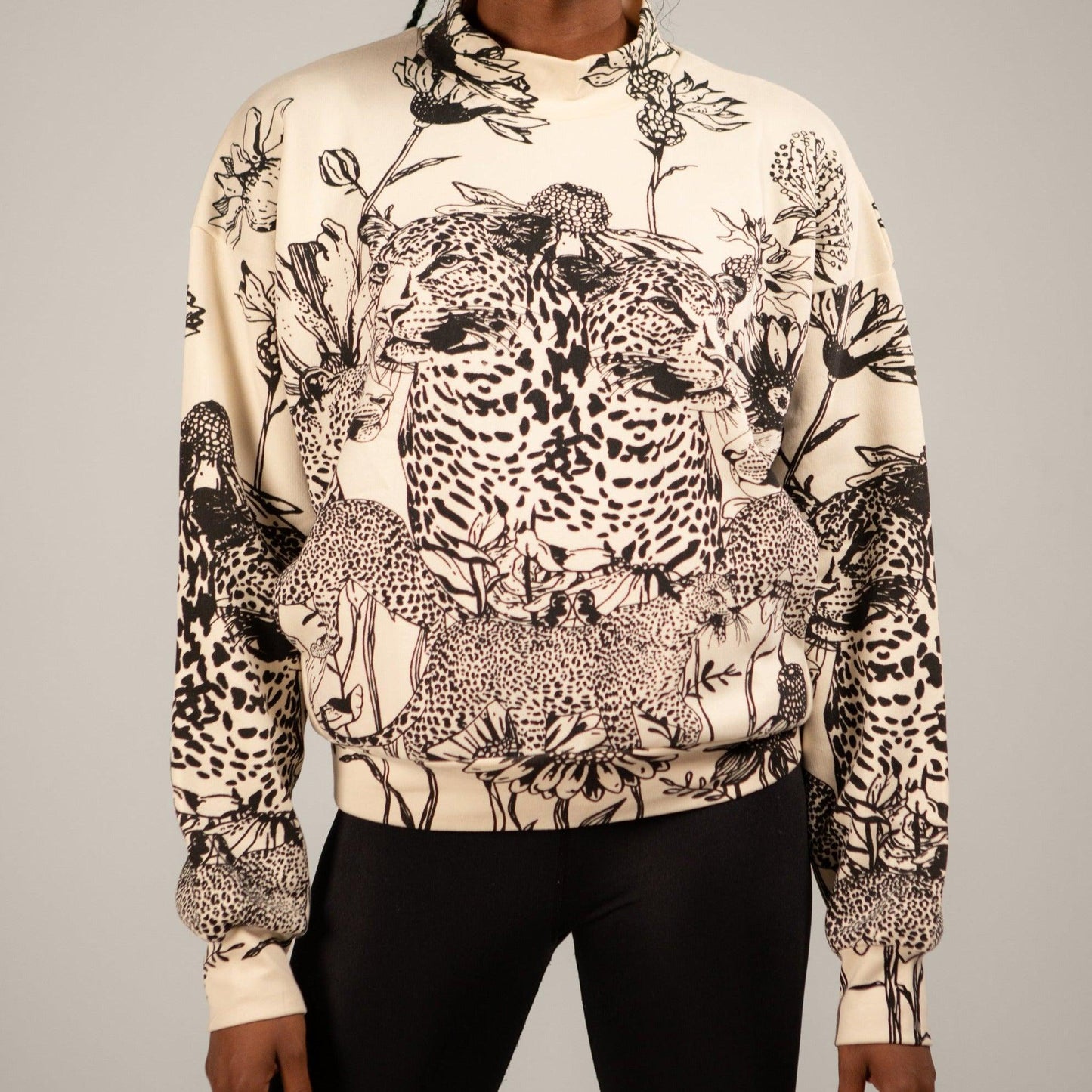Mango Leopard Twin Print Sweatshirt