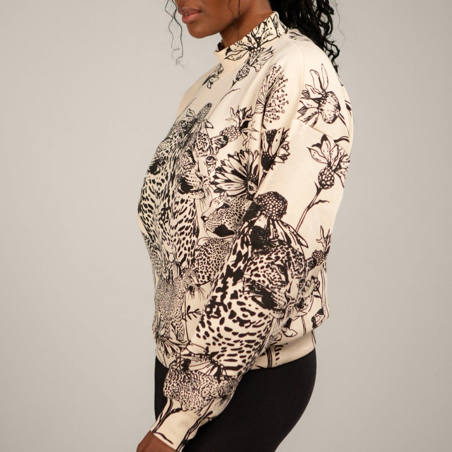Mango Leopard Twin Print Sweatshirt